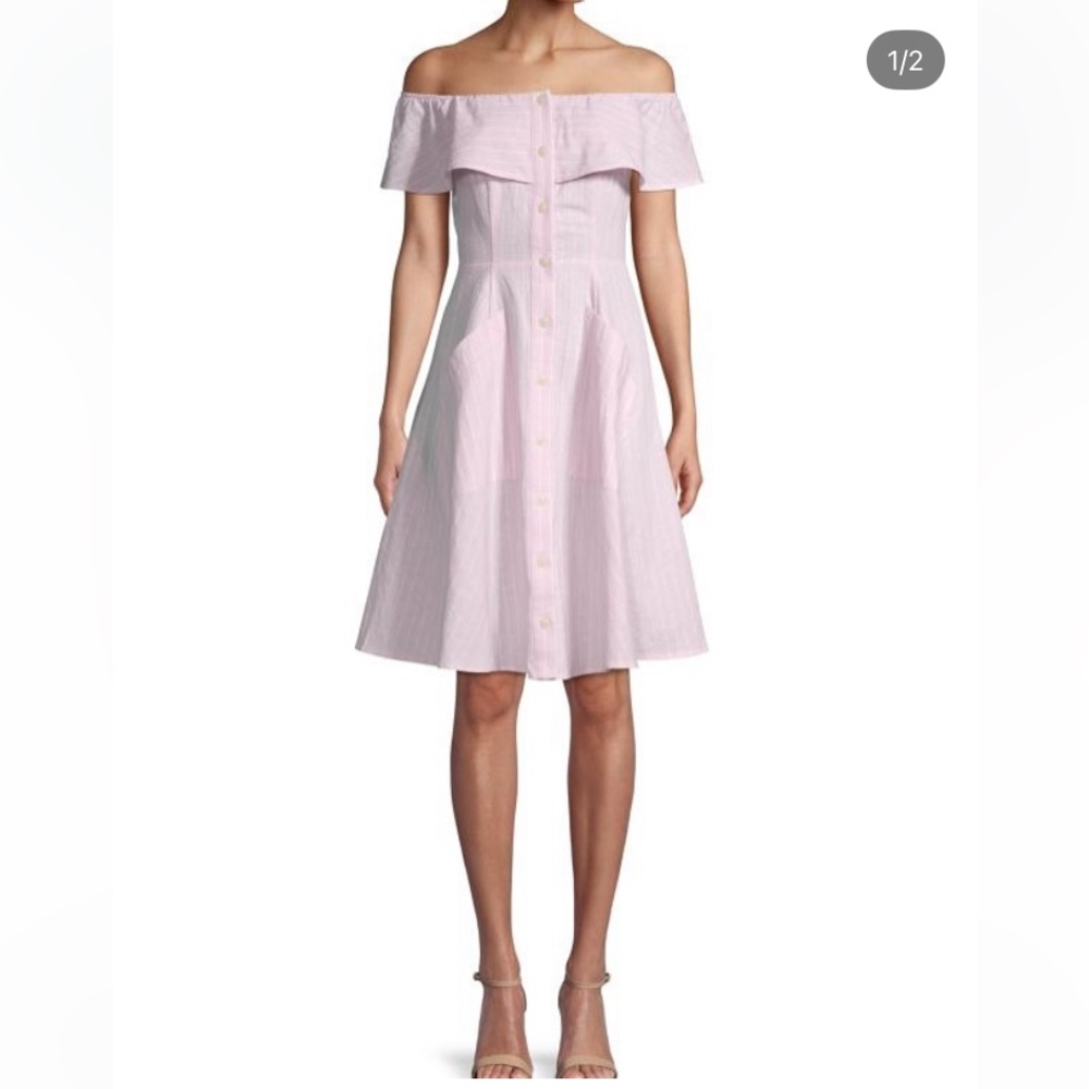 Saks Fifth Avenue Off-Shoulder Pink Dress